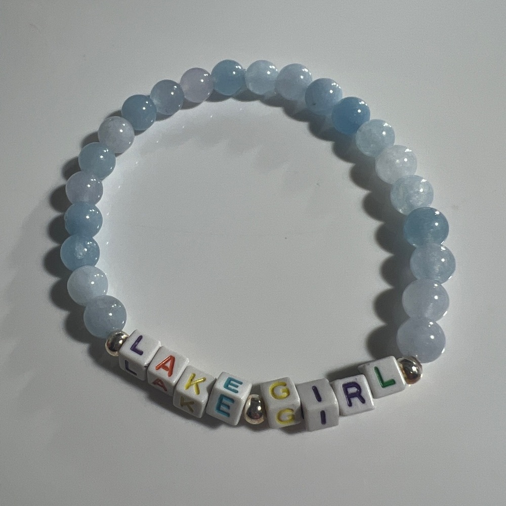 New LAKE GIRL Gemstone Friendship Bracelet with Sterling Accent Beads